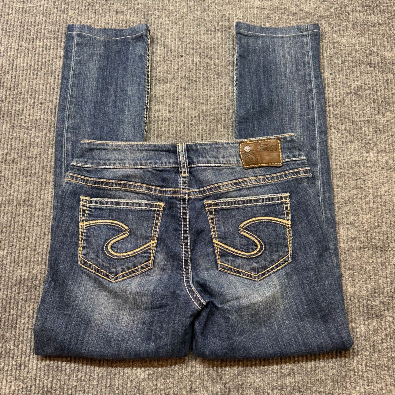 Silver Jeans Suki Slim Mid Rise Womens 28x31 Straight Leg Medium Wash Y2k Denim